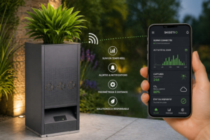 borne anti moustique connectée pilotée depuis un smartphone avec suivi en temps réel